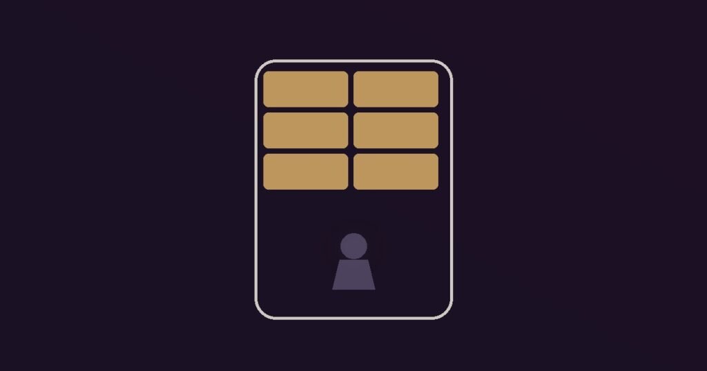 Abstract illustration of a phone-mirror shape with a bright curated grid on top and a dim silhouette below, representing the gap between social media highlight reels and real life