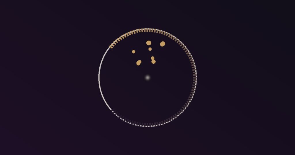 Abstract illustration of a clock face with a bright arc over the morning hours fading through the day, with decision dots clustered in the bright zone, representing front-loading important decisions