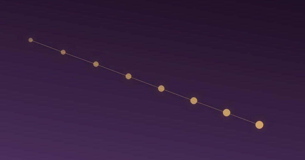 Abstract illustration of a cascading chain reaction where each node silently follows the one before it toward a shared conclusion, representing how perceived unanimity silences individual doubt in a group