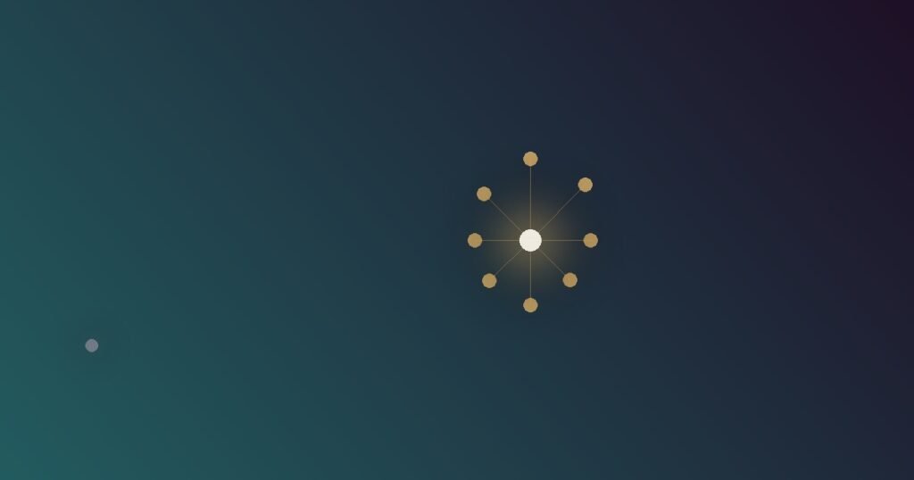 Abstract illustration of multiple nodes converging tightly around a single bright consensus point, with one dim isolated node pushed to the outside, representing suppressed dissent within a cohesive group
