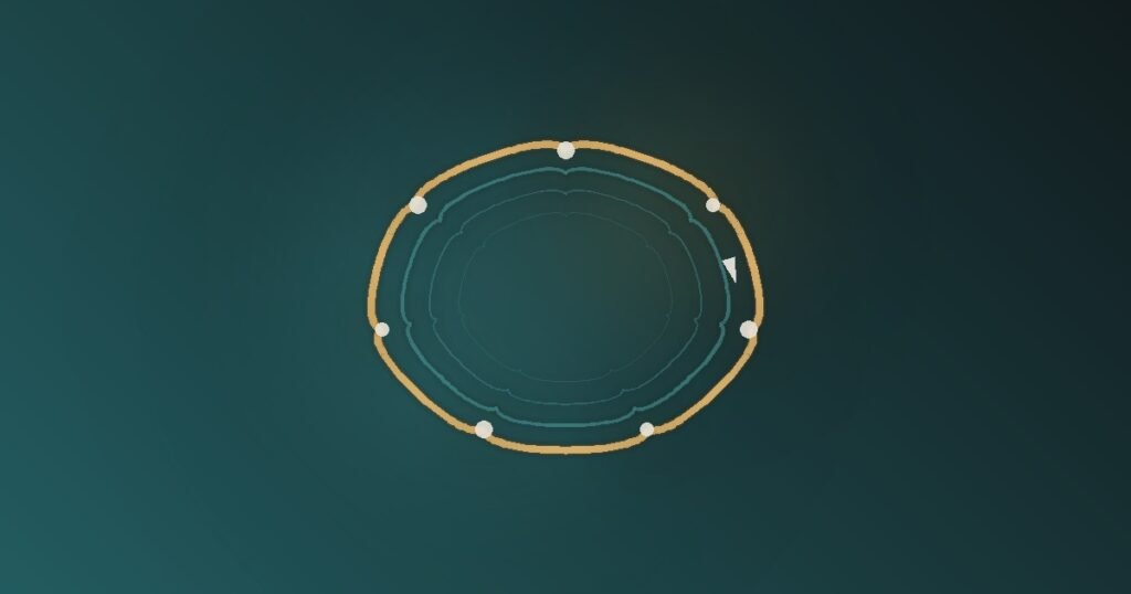 Abstract illustration of concentric loops thickening and glowing, representing a habit pathway strengthening with repetition