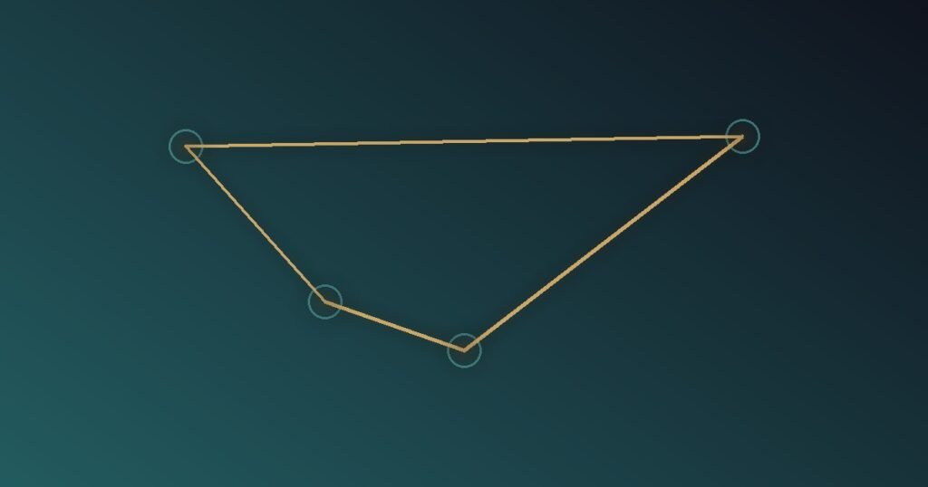 Abstract illustration of a zigzag glowing attention beam bouncing between four nodes, representing divided attention during multitasking