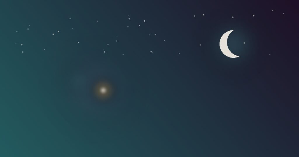 Abstract illustration of a crescent moon and stars over a brain shape with a warm glowing point, representing sleep's role in emotional regulation