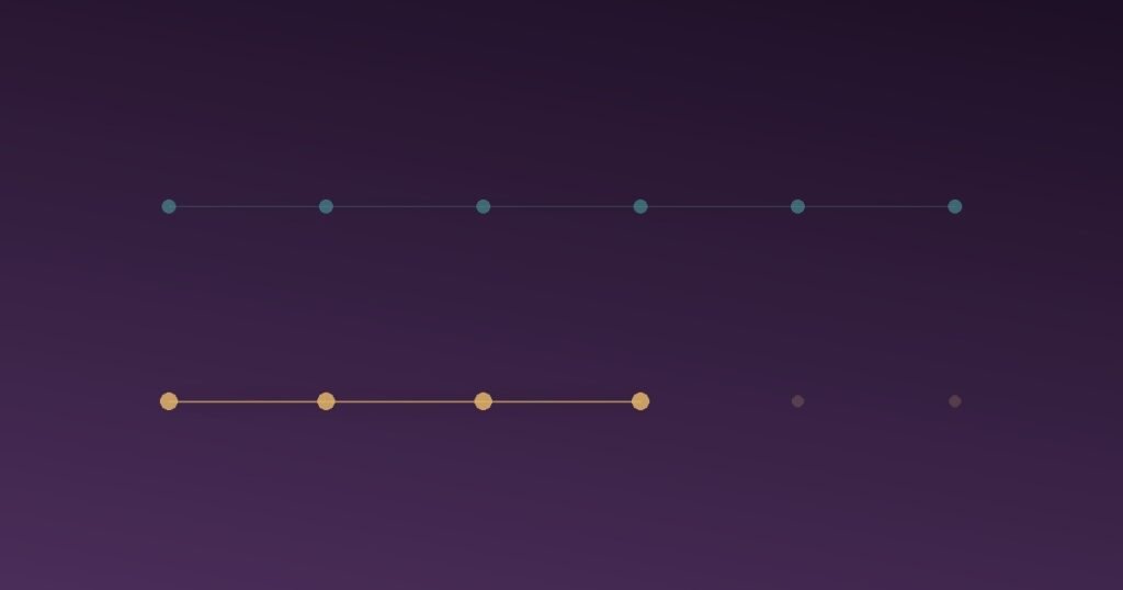Abstract illustration of an old established pattern gradually being joined by a new, different pattern forming alongside it, representing how a healthier relationship template forms slowly through repeated new experience rather than through insight alone