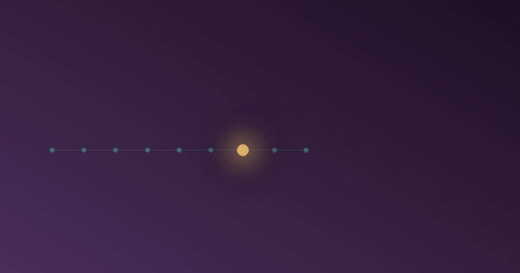 Abstract illustration of a steady row of dim baseline signals with one brief bright flash standing out for an instant, representing how a microexpression is a fleeting involuntary signal rather than a sustained readable emotion
