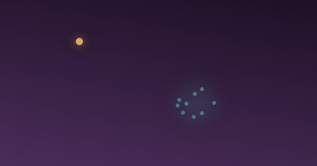 Abstract illustration of one optimistic single estimate node contrasted with a cluster of past historical estimate nodes forming a more realistic average range, representing how the outside view of past similar projects produces better time estimates than a single optimistic plan